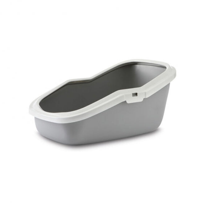 Savic Katzentoilette Aseo Grau Weiß