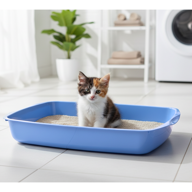 Savic Katzentoilette flach Blau