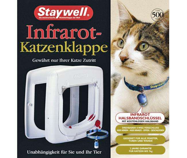 Karlie STAYWELL 500 Infrarot Katzenklappe Weiß mit Infrarot-Zugangskontrolle