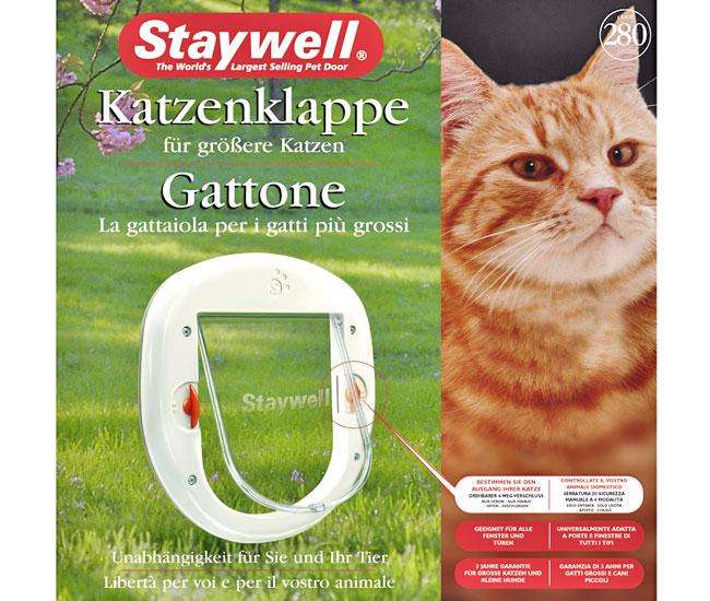 Karlie Staywell 280 Katzenklappe Groß in Weiß für Katzen und kleine Hunde