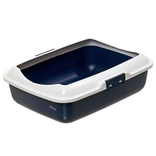 Karlie K Cat Katzentoilette mit Rand Dunkelblau