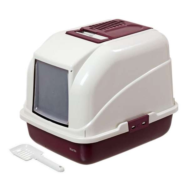 Karlie K Cat Katzentoilette mit Dach Brombeere