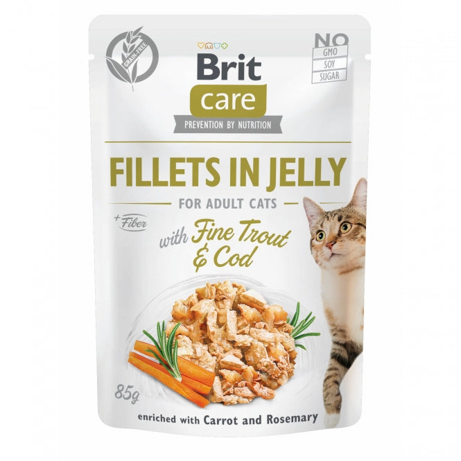 Brit Care Cat PB Fillets in Jelly - Forelle & Kabeljau