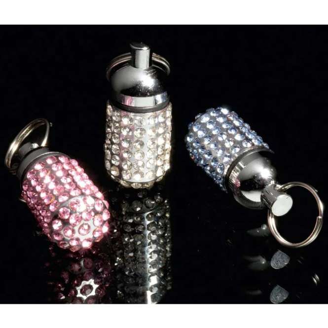 Karlie Adresstube Pretty Silber mit Strass in Blau, Rosa und Weiss