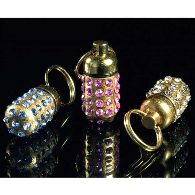Karlie Adresstube Pretty Gold mit Strass in Blau, Rosa und Weiss