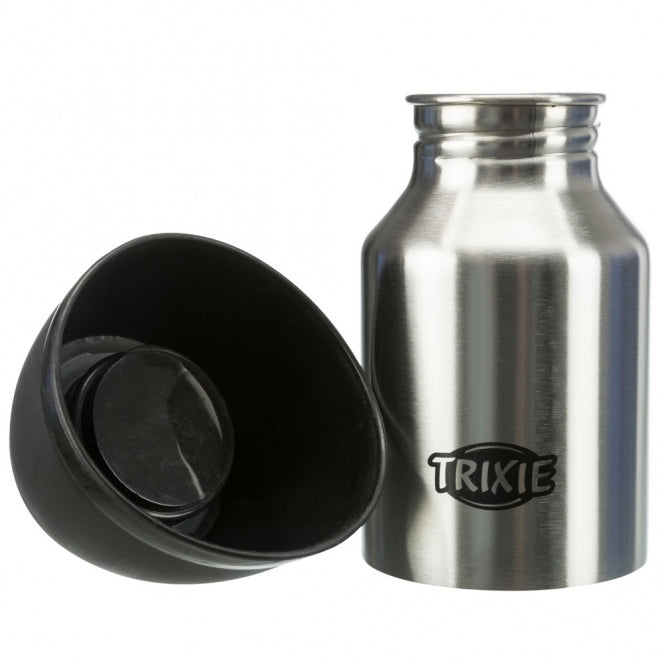 Trixie Edelstahl Flasche mit Trinknapf