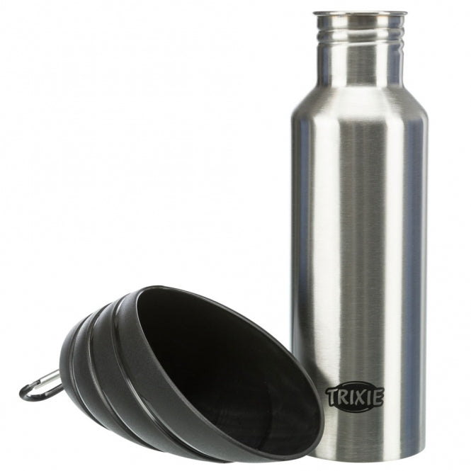 Trixie Edelstahl Flasche mit Trinknapf