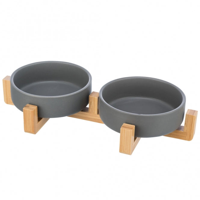 Trixie Napf Set aus Keramik & Holz