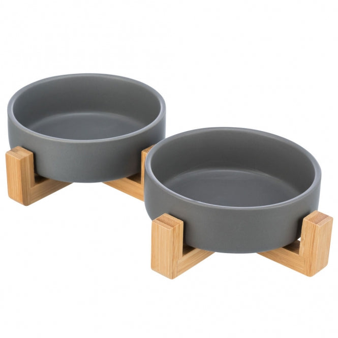 Trixie Napf Set aus Keramik & Holz