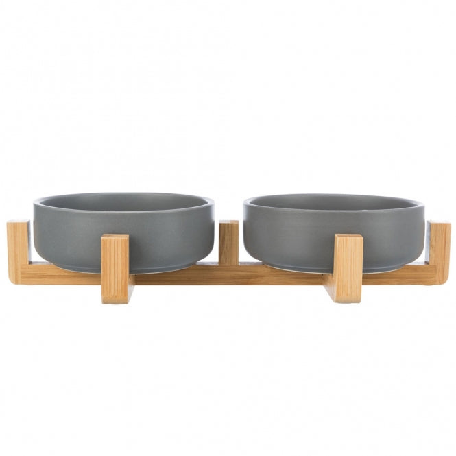 Trixie Napf Set aus Keramik & Holz