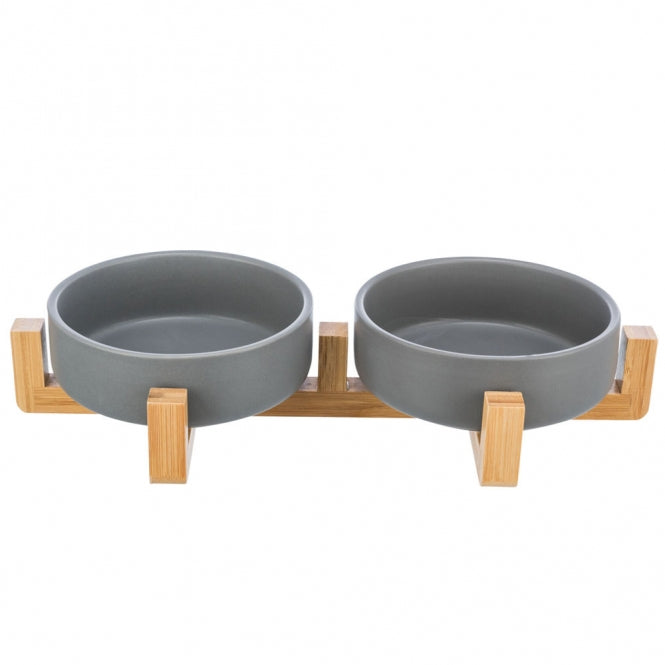 Trixie Napf Set aus Keramik & Holz