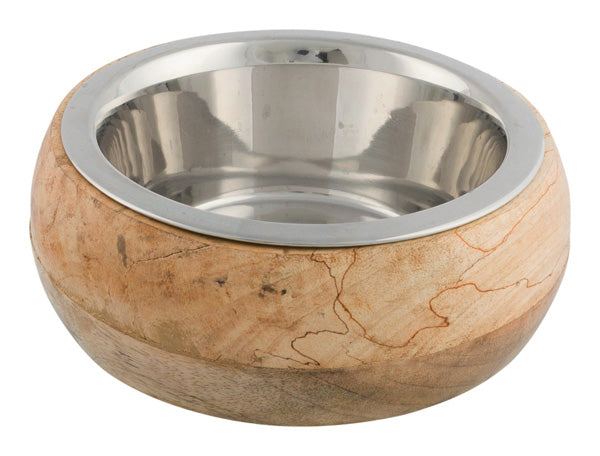 Trixie Edelstahlnapf mit Holzhalter