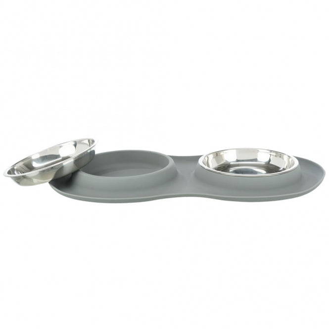 Trixie Napf - Set aus Silikon mit Edelstahleinsätzen