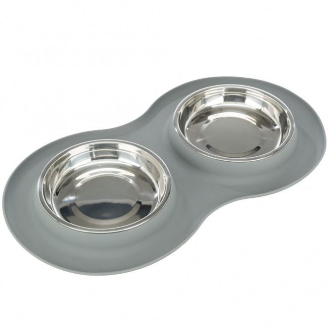 Trixie Napf - Set aus Silikon mit Edelstahleinsätzen