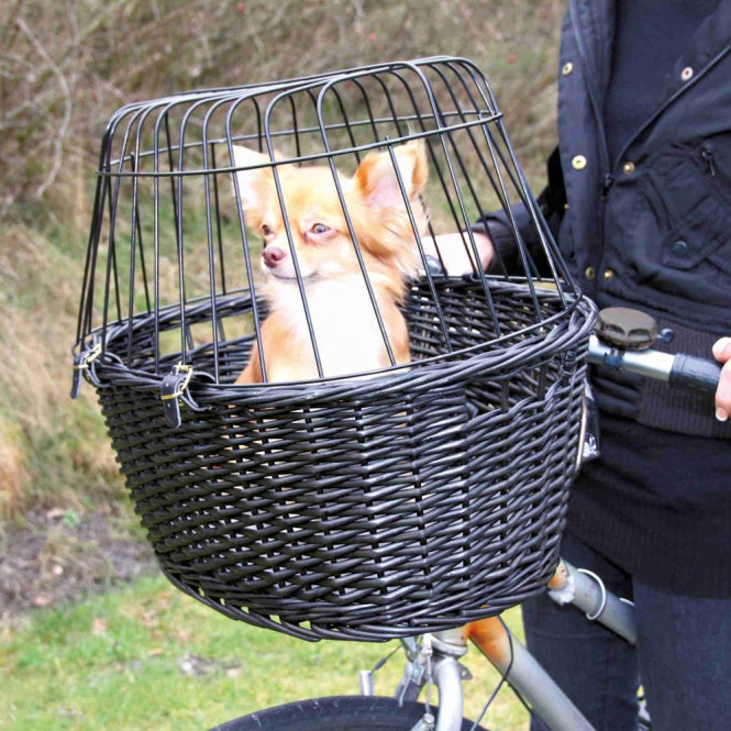 Trixie Fahrradkorb aus Weide mit Gitter