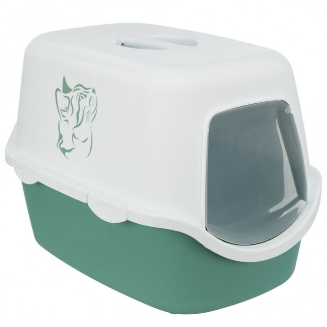 Trixie Katzentoilette Vico mit Motiv Grün Weiß