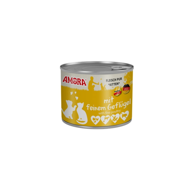 Amora Cat Katzenkinder mit Geflügel Kittenfutter in der Dose als Vollnahrung für heranwachsende Katzen mit Geflügel und Rind
