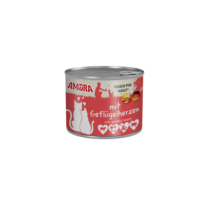 Amora Cat Fleisch pur mit Geflügelherzen