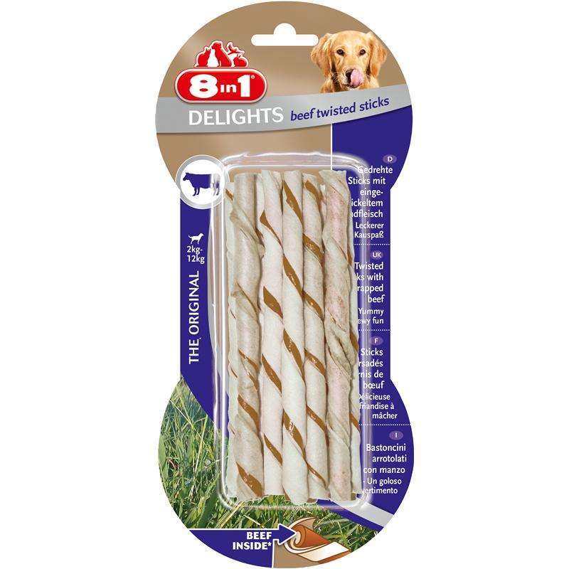 8in1 Delights Beef Twisted Sticks