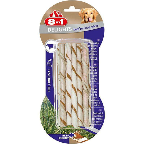 8in1 Delights Beef Twisted Sticks