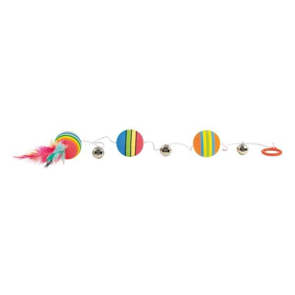 Trixie 3 Bälle am Gummiband mit Glöckchen