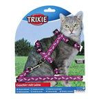Trixie Katzen-Garnitur mit Leine, Schnappverschlüssen und Katzenmotiv