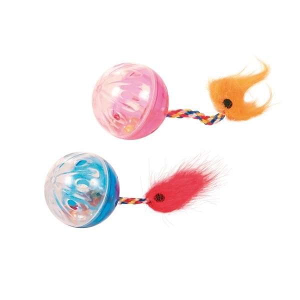 Trixie 2 Rasselbälle mit Spielschwanz
