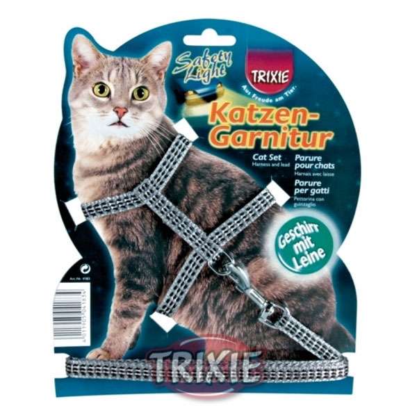 Trixie Katzen-Garnitur reflektierend mit Leine für Dämmerung
