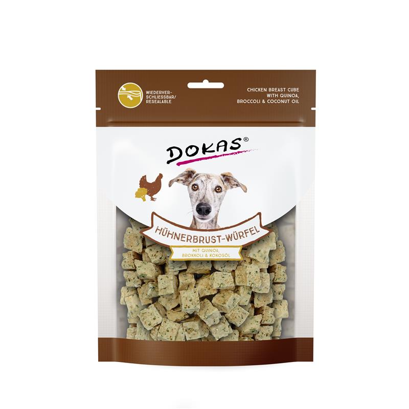 Dokas Snack Hühnerbrust Würfel mit Quinoa & Brokkoli
