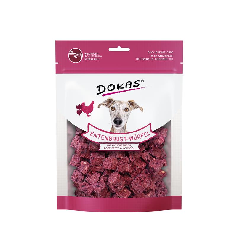 Dokas Snack Entenbrust - Würfel mit Kichererbsen, Rote Beete
