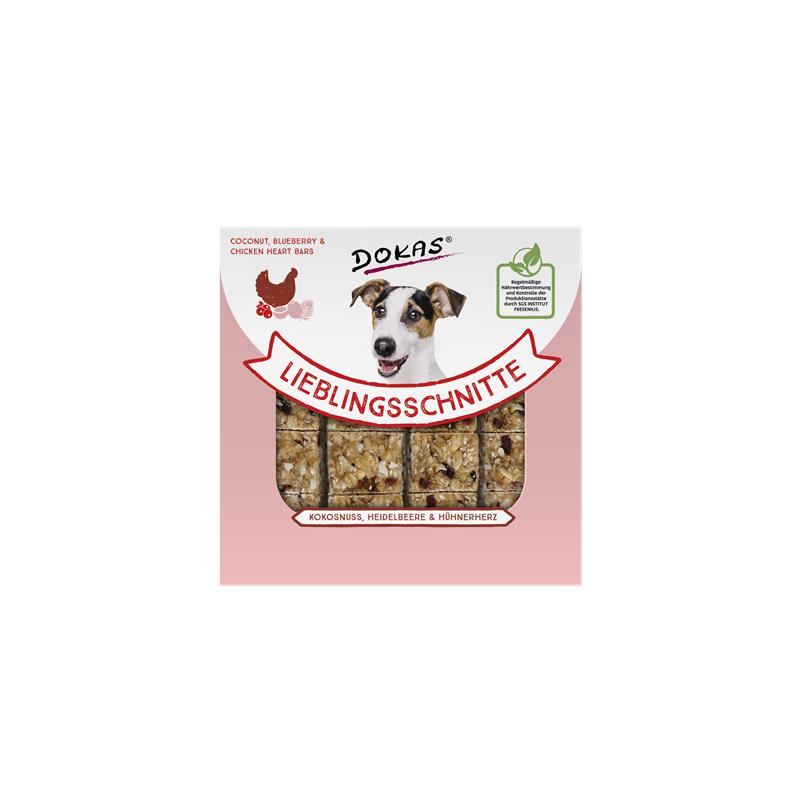 Dokas Snack Lieblingsschnitte Kokosnuss, Heidelbeere & Hühnerherz