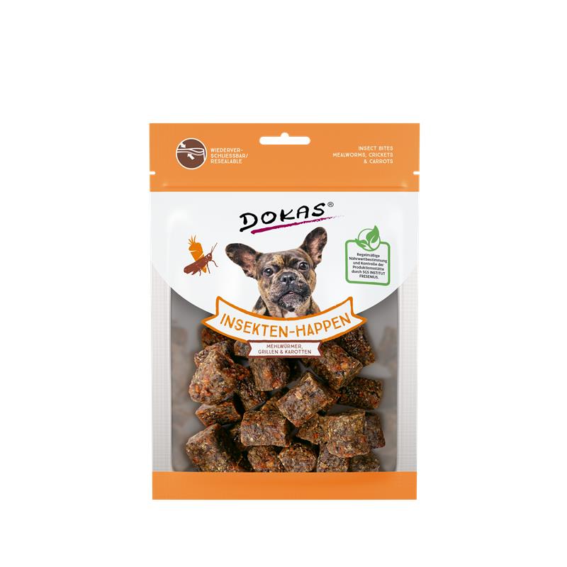 Dokas Snack Insekten Happen Mehlwürmer, Grillen & Karotte