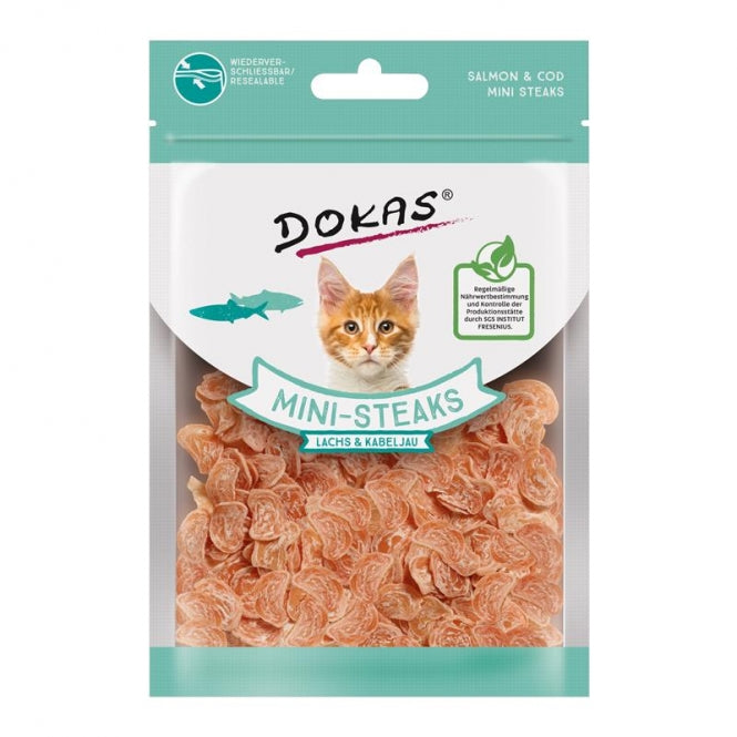 Dokas Cat Snack Ministeak Lachs & Kabeljau