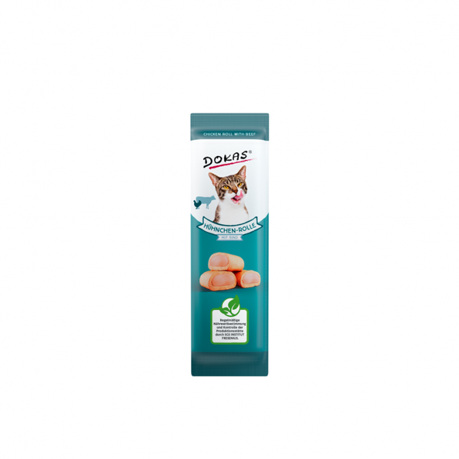 Dokas Cat Snack Hühnchen - Rolle mit Rind