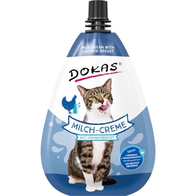 Dokas Cat Snack Milch-Creme mit Hühnerbrust