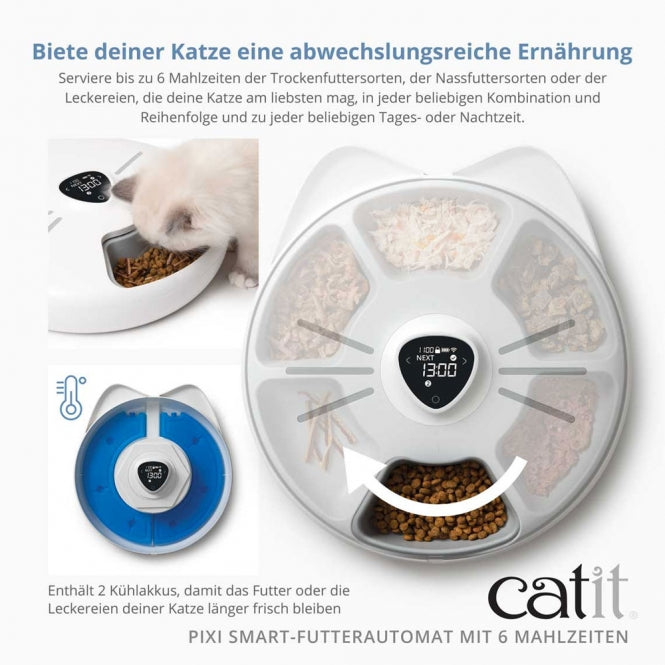 Catit PIXI Smart - Futterautomat für 6 Mahlzeiten