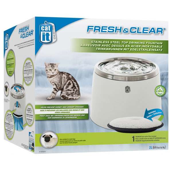CATIT Fresh + Clear Trinkbrunnen Edelstahl