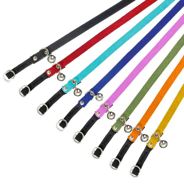 Karlie Flamingo Velours Katzenhalsband in Gelb, Gruen, Orange, Rot, Schwarz und Tuerkis