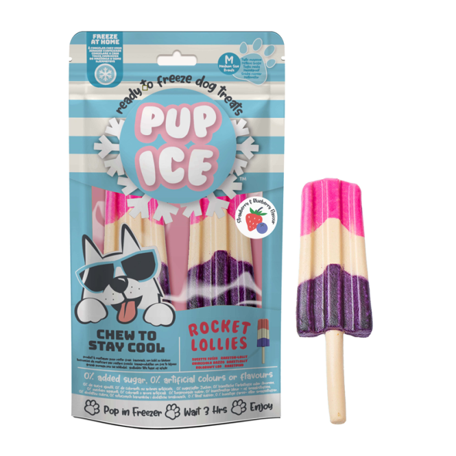 Pup Ice Rocket Lollies Strawberry & Blueberry