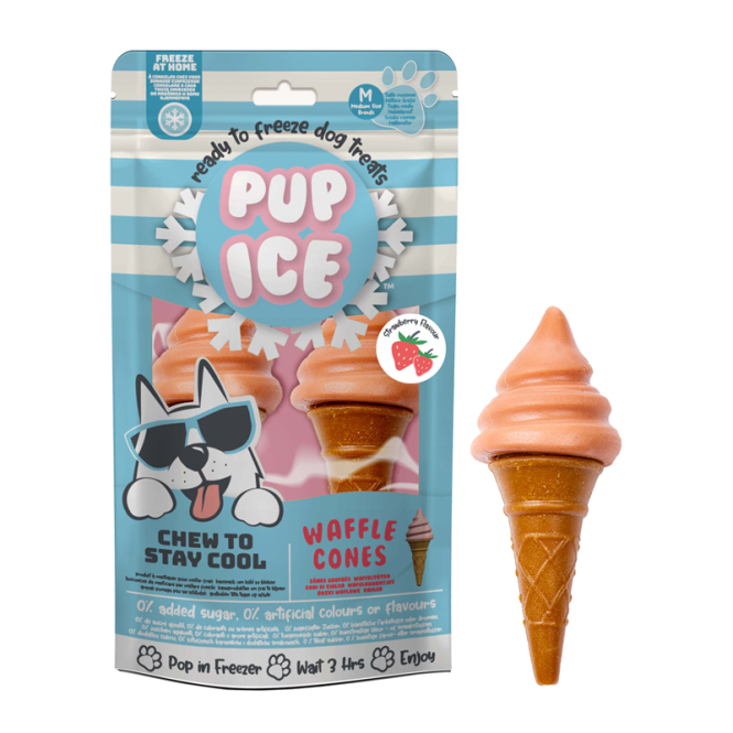 Pup Ice Waffle Cones Strawberry