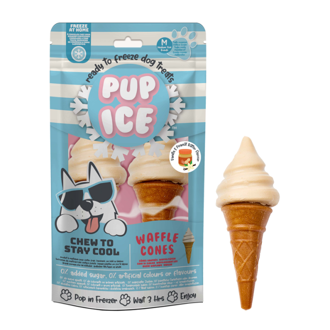 Pup Ice Waffle Cones Vanilla & Peanut Butter