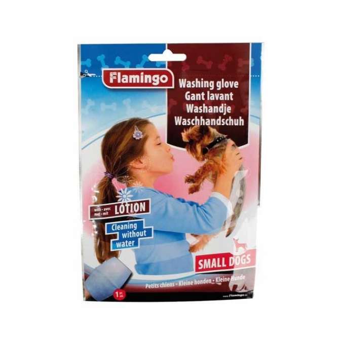 Flamingo Waschhandschuh mit Lotion für Hunde