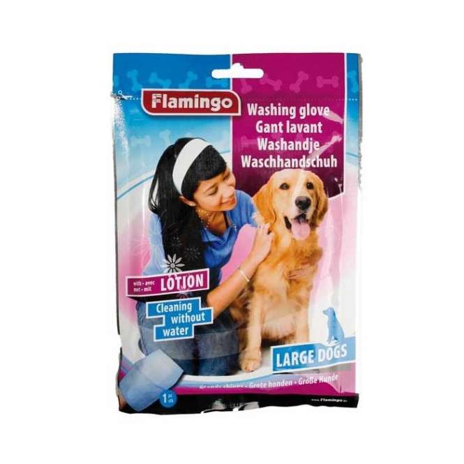 Flamingo Waschhandschuh mit Lotion für Hunde