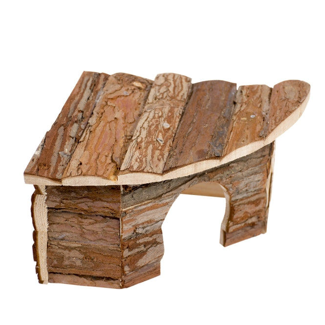 Eck- Kleintierhaus mit Rinde