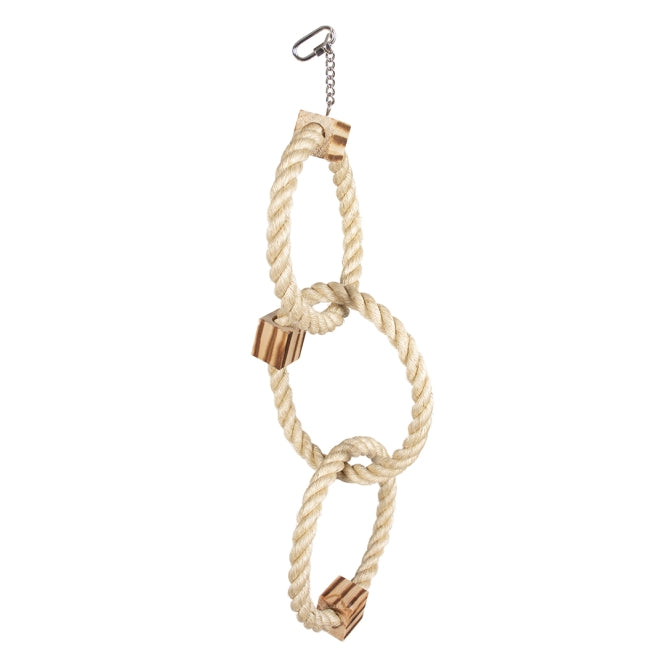 Dreifach Sisal Ring mit Holzklötzen