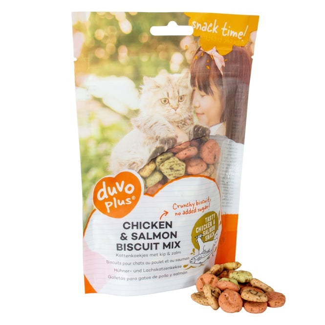 Duvoplus Cat Snack Hähnchen + Lachs - Keksmischung