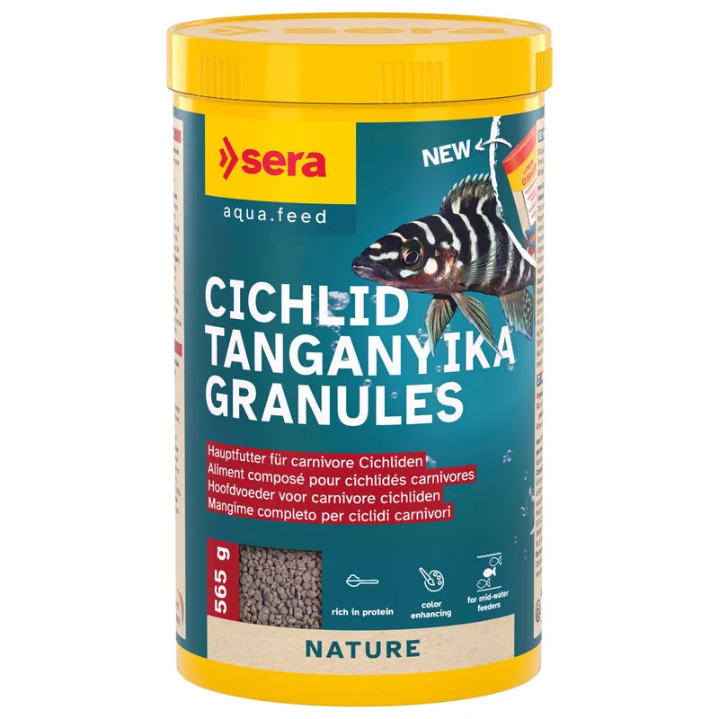 Sera Granured ist ein hochwertiges Granulat-Futter für Aquarienfische und Garnelen.