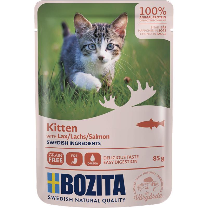 Bozita Pouch Häppchen in Soße Lachs für Kitten