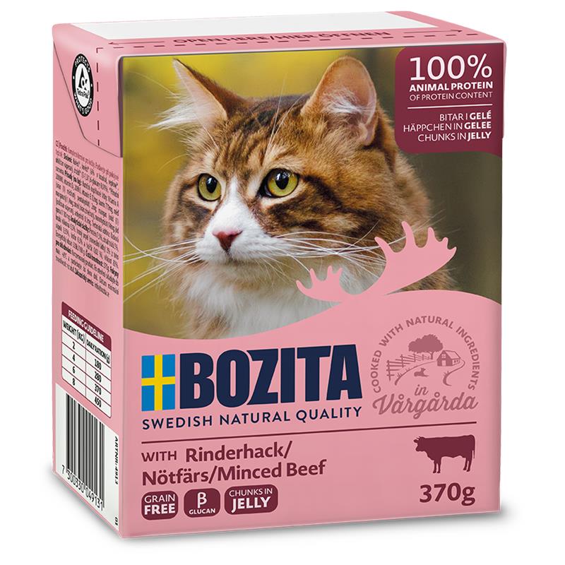 Bozita Cat Tetra Recard Häppchen in Gelee Rinderhack