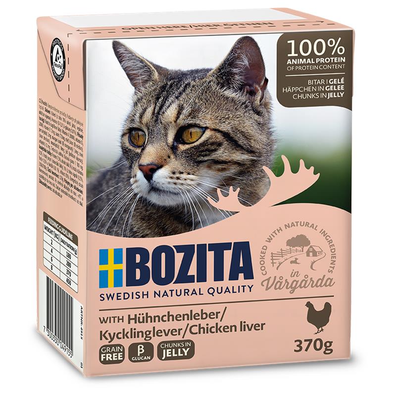 Bozita Cat Tetra Recard Häppchen in Gelee Hühnchenleber